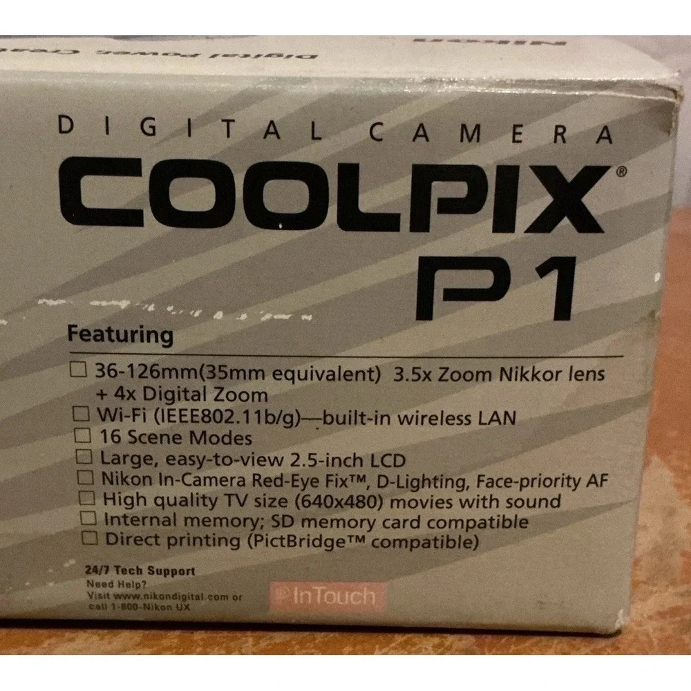 Nikon Coolpix P1 8MP Digital Camera Black 8.0 megpixels, 3.5x Zoom Lens Error